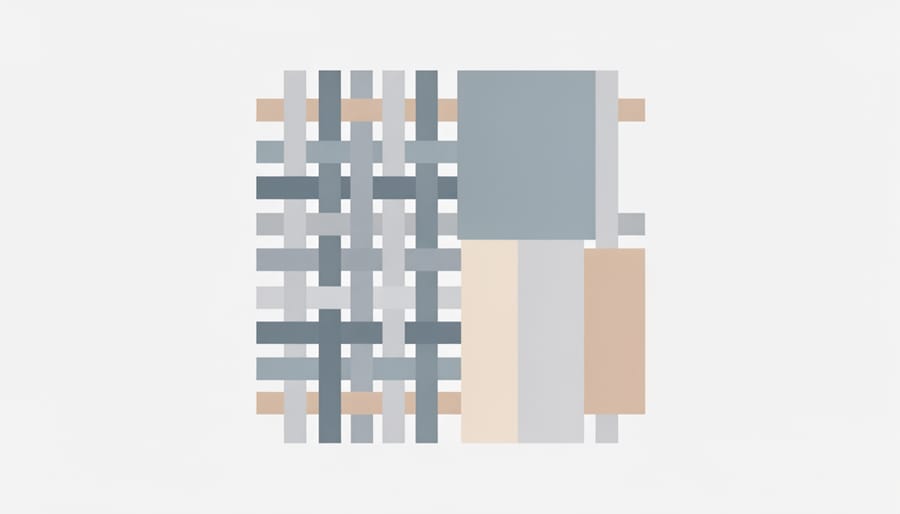 Woven fabric draped over two wooden frames to symbolize a flexible, responsive grid layout