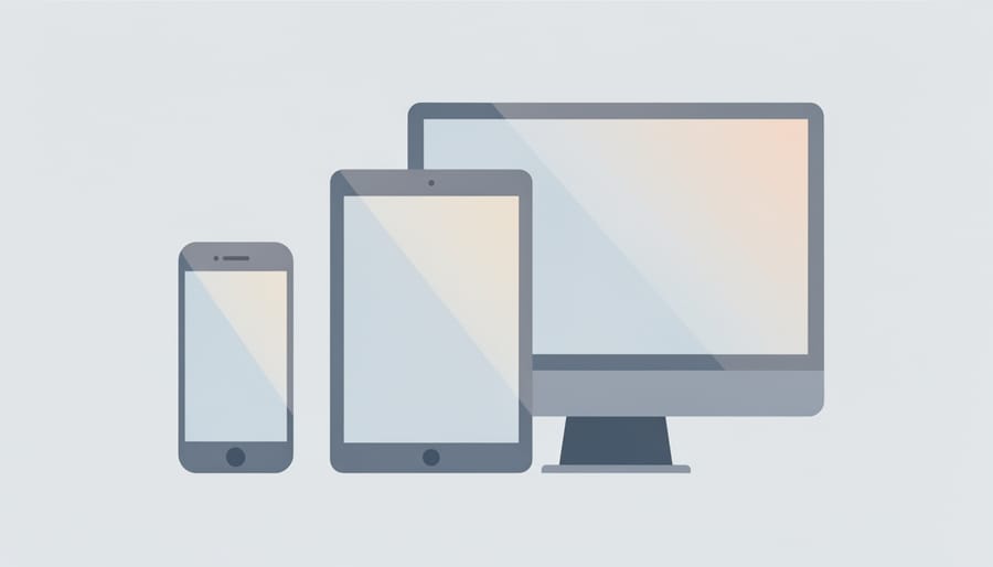 Smartphone casting light onto other device silhouettes on a desk