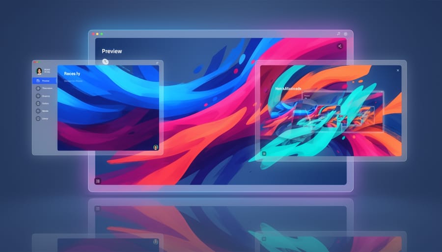 Window reflection suggesting a developer preview moment for a newly activated WordPress theme